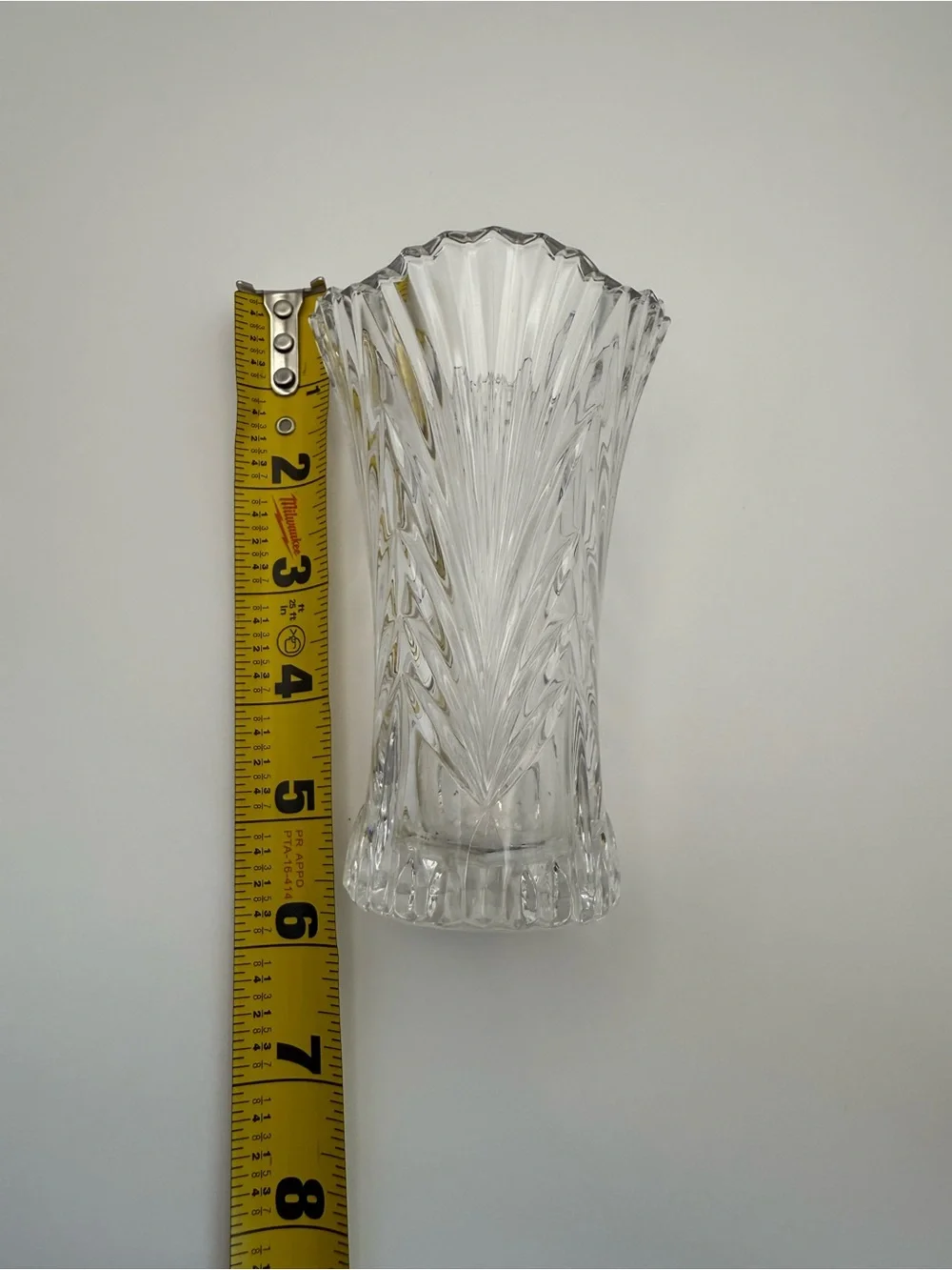 Mikasa Clear Scalloped Rim Fluted Glass Vase